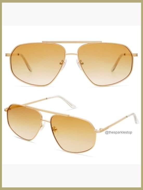 Retro Hexagon Aviator Sunglasses Metal Frame UV400 Protection main image 6